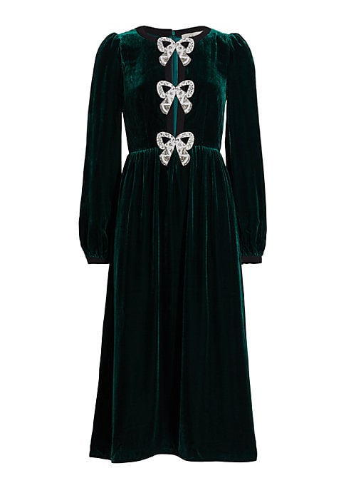 Velvet Bow Midi Dress