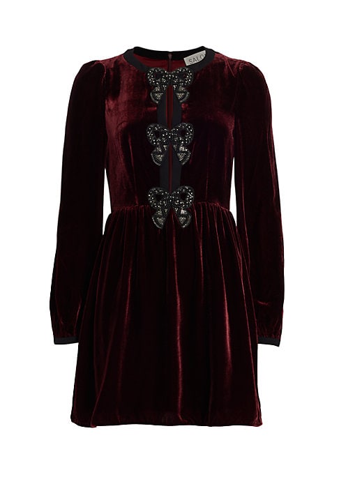 Glitter Bow Velvet Dress