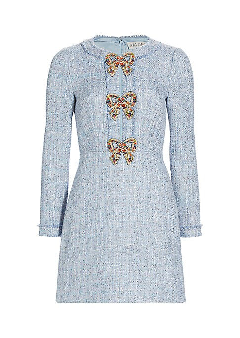 Sequined Bow A-Line Dress