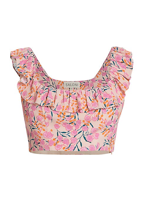 Floral Ruffle Crop Top