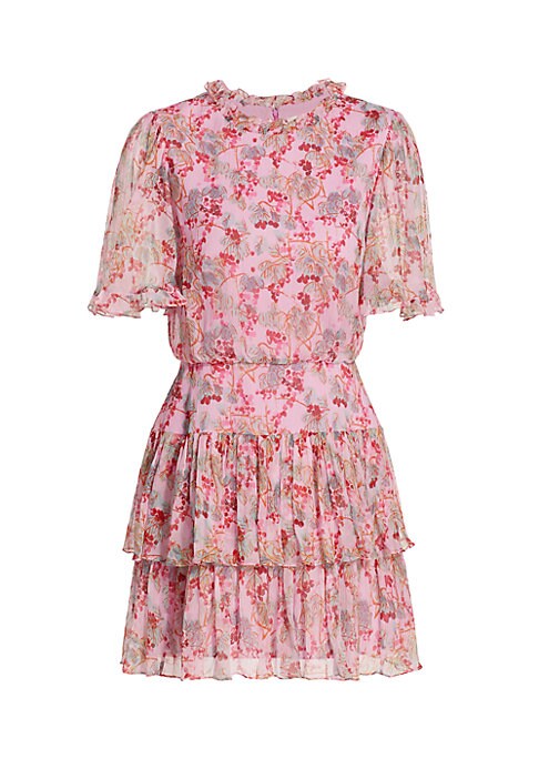Blouson Tiered Silk Dress