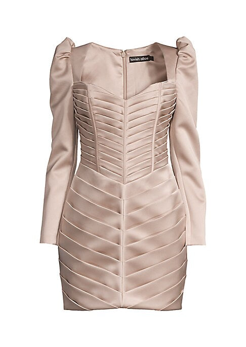 Puffed Satin Minidress