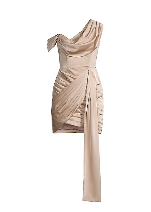 Draped Satin Mini Dress