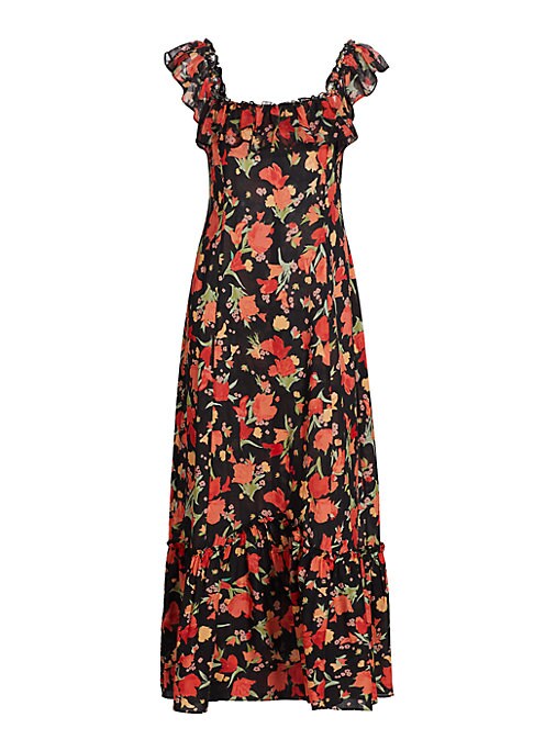 Floral Ruffle Midi Dress