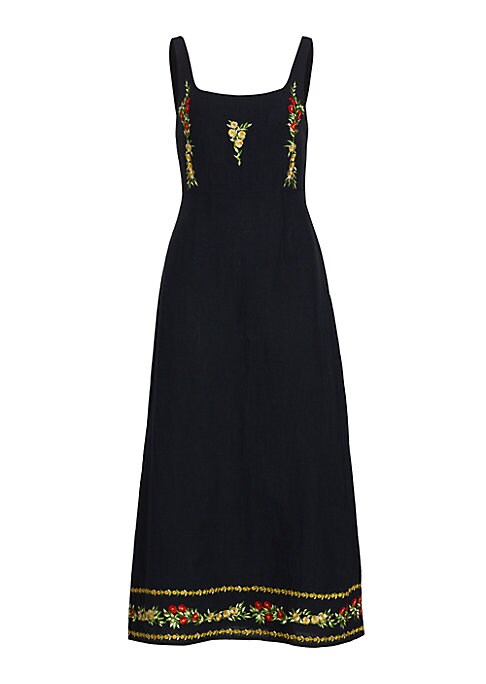 Floral Linen Maxi Dress