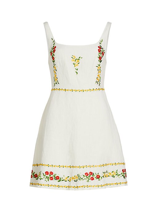 Floral Embroidery Mini Dress