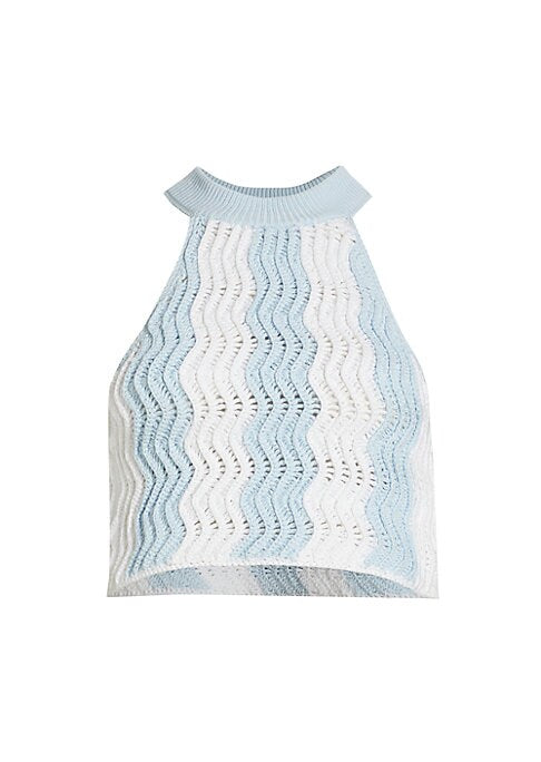 Colorblock Crochet Halter Top