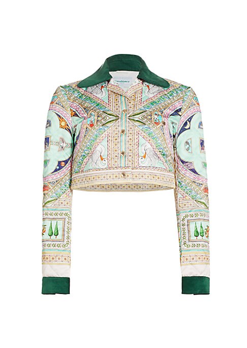 Satin Patchwork Crop Jacket