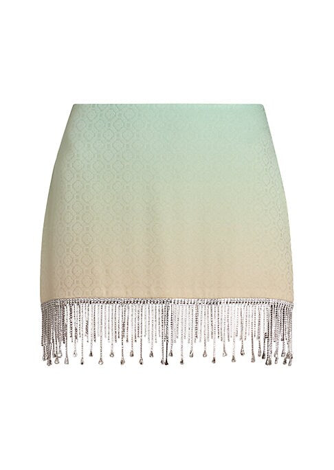 Fringe Silk Mini Skirt