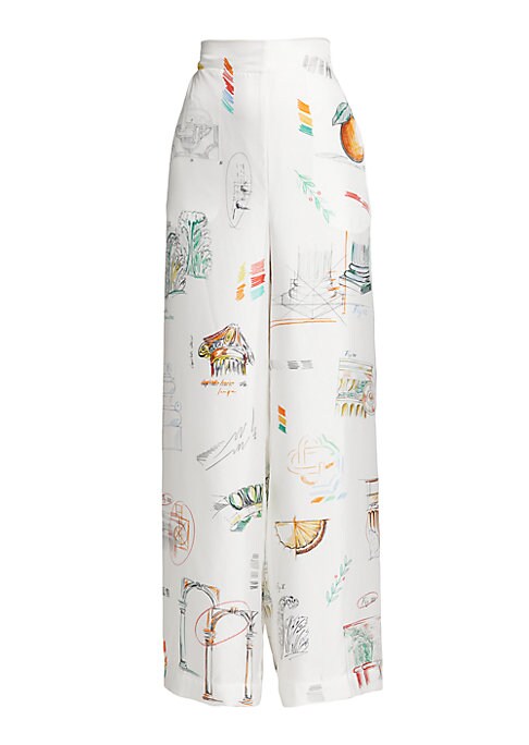 Printed Silk Trousers