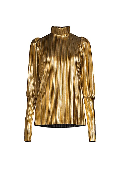 Metallic Puff Sleeve Top