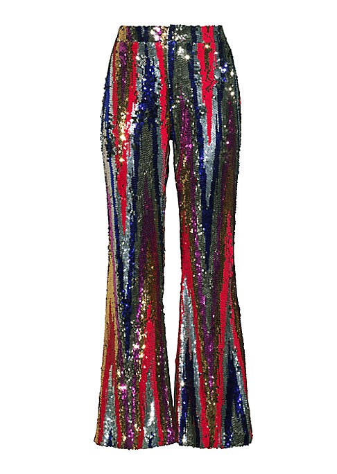 Zig-Zag Sequin Flare Pants