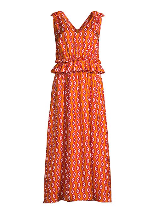 Geometric Ruffle Dress