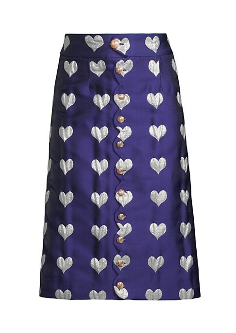 Heart Motif Button Skirt