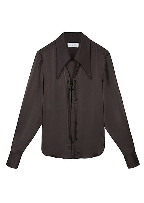 Luxe Lace-Up Satin Top