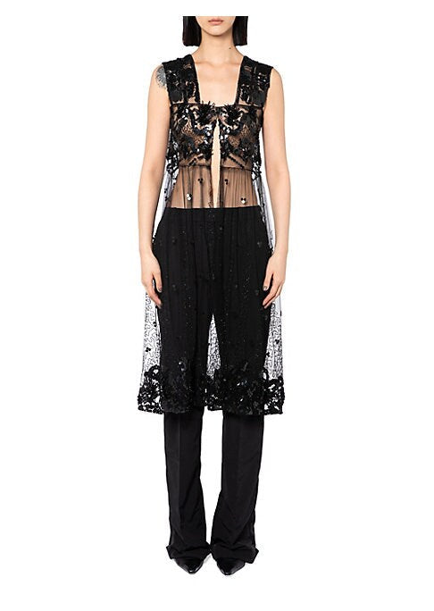 Glimmering Sheer Statement Top