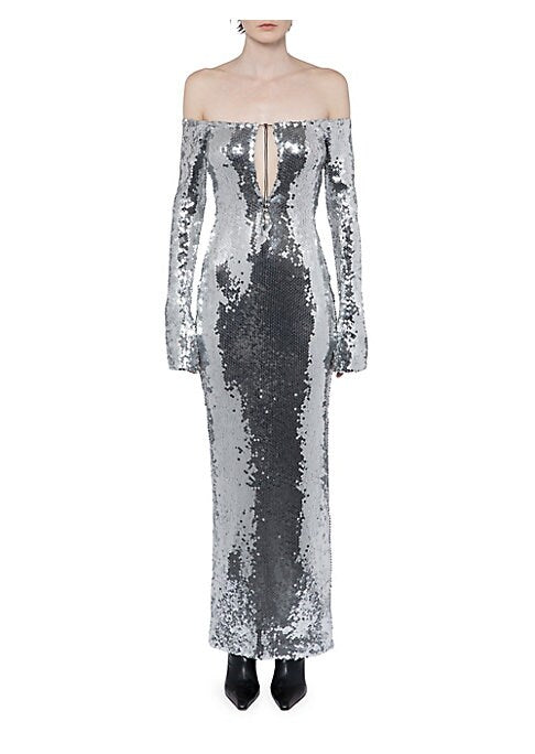 Sequined Off-Shoulder Elegance