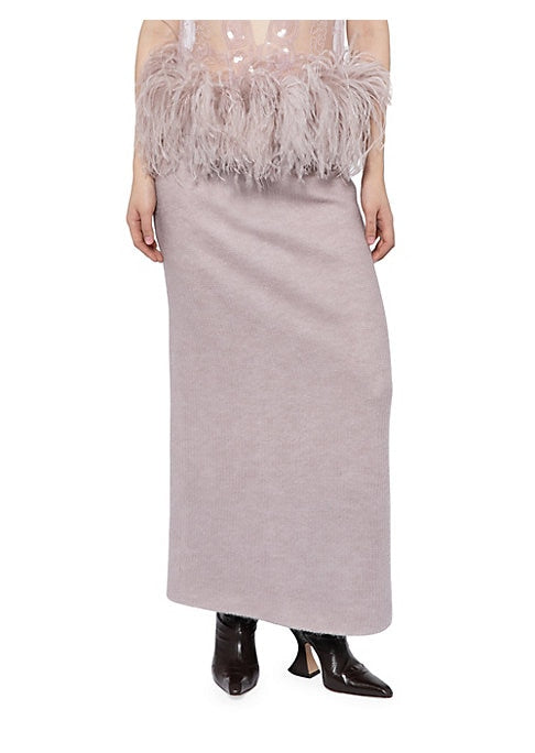 Chic Wool-Mohair Maxi Skirt