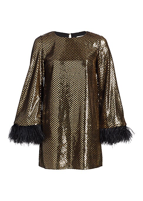 Glam Feathers & Sequins Dress