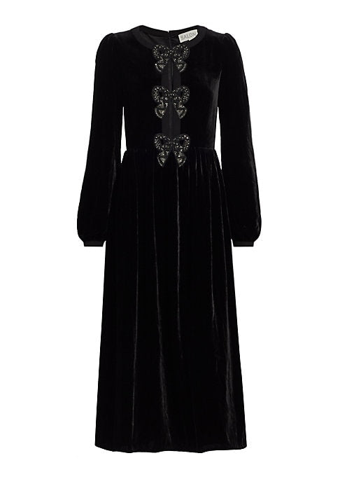 Velvet Bow Midi Dress