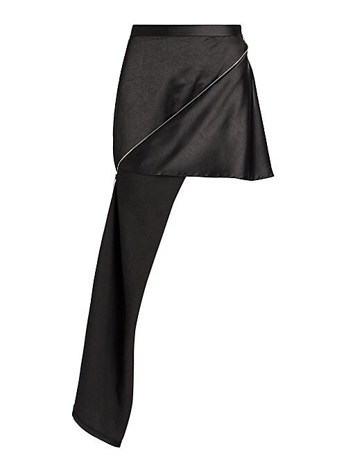 Versatile Satin Zip Skirt