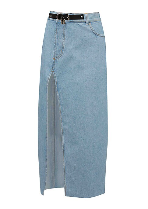 Slit Detail Denim Skirt