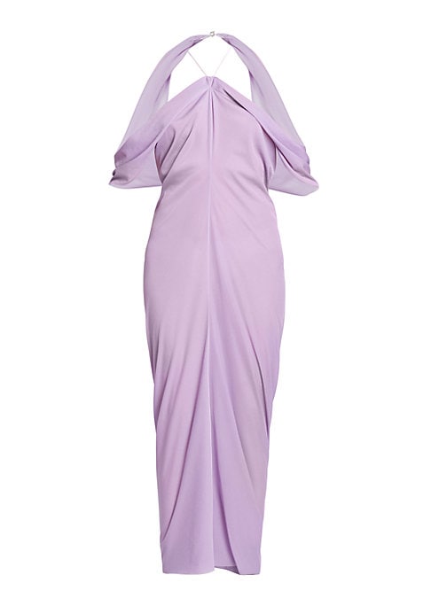 Draped Neck Midi Dress