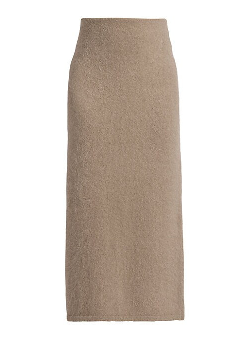 Fuzzy Side Slit Skirt
