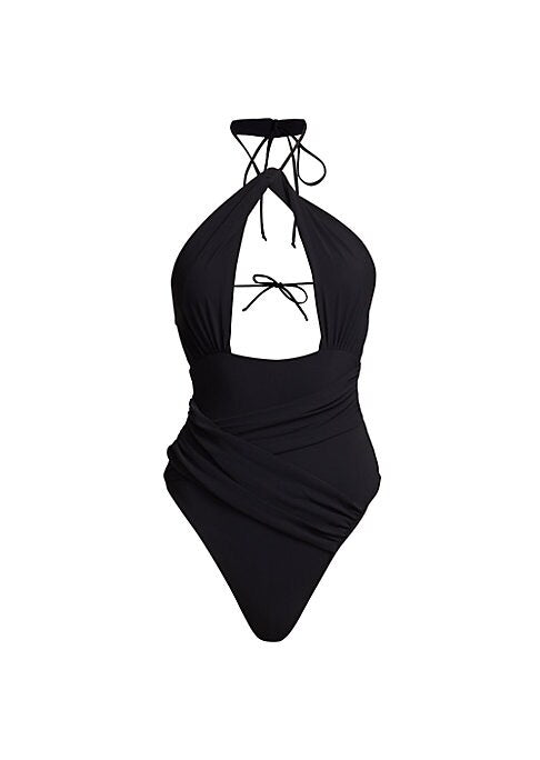 Draped Backless Bodysuit