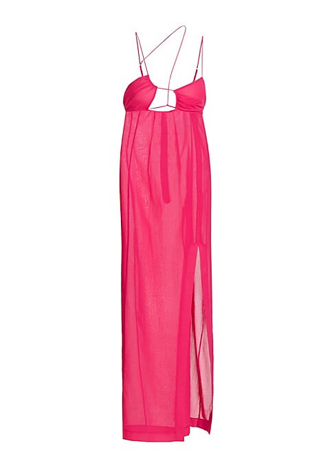 Asymmetric Sheer Maxi Gown