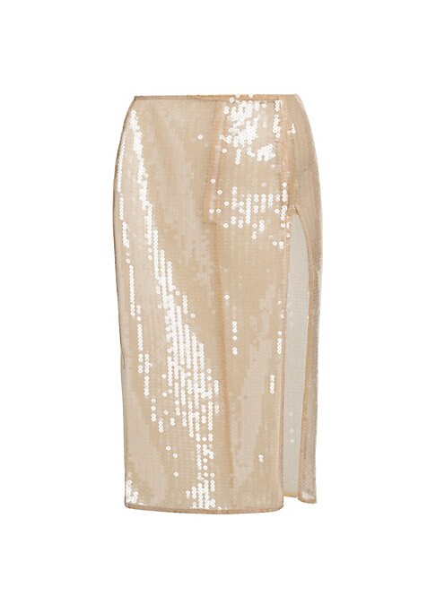 Sequined Slit Skirt