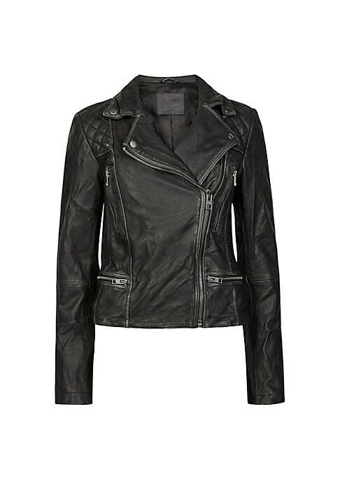 Quilted Leather Biker Jacket