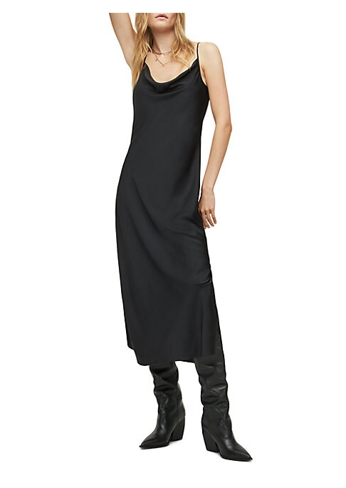 Satin Cowl Slip Dress