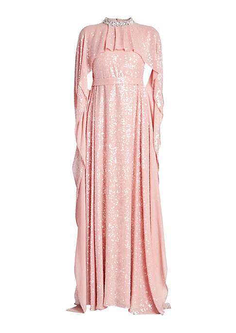 Shimmering Cape Evening Dress