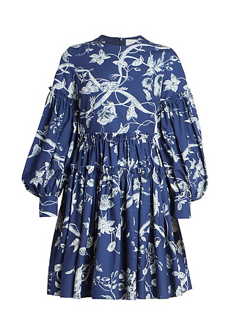 Patterned Puff Mini Dress