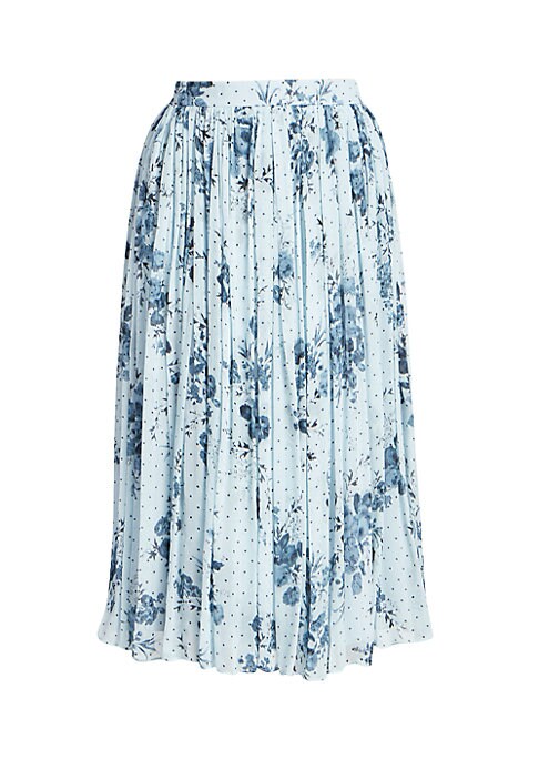 Floral Satin Midi Skirt