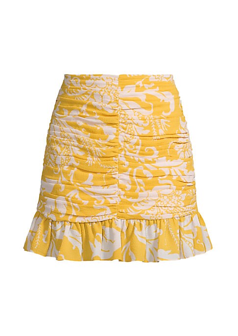 Flouncy Ruched Mini Skirt