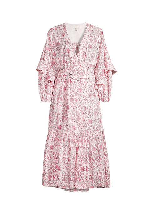 Floral Ruffle Wrap Dress
