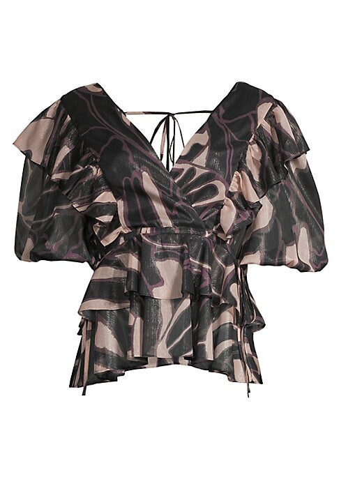 Abstract Ruffle Top