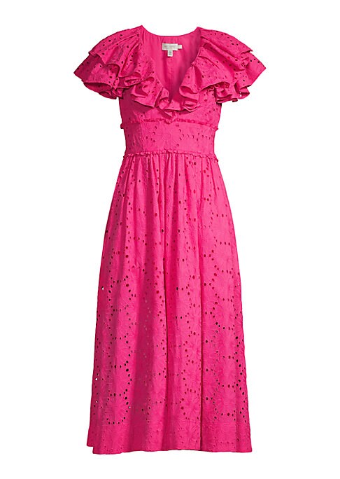 Ruffled Lace Midi Dress