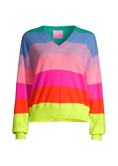 Rainbow V-Neck Cashmere Sweater