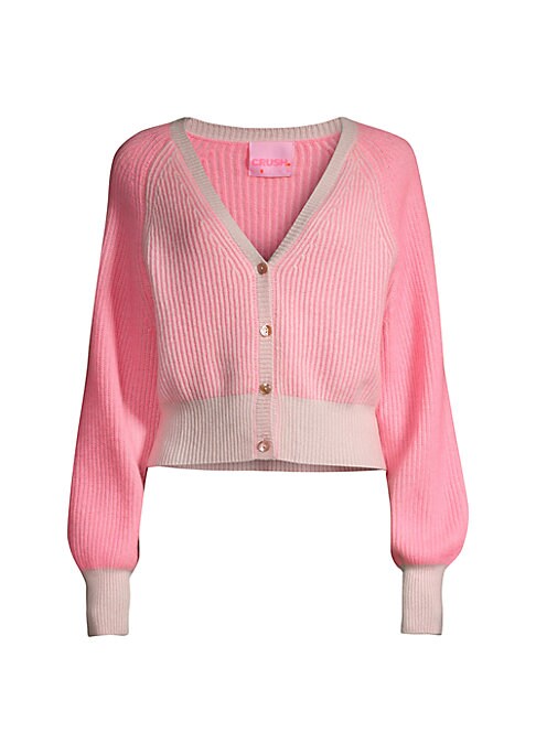 Chic Two-Tone Cashmere Cardigan