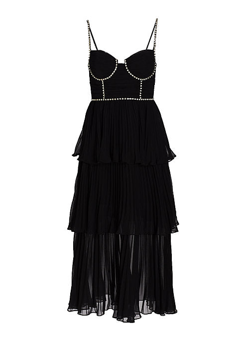 Crystal Accent Chiffon Dress