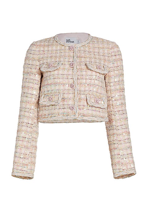 Sparkling Knit Cropped Jacket