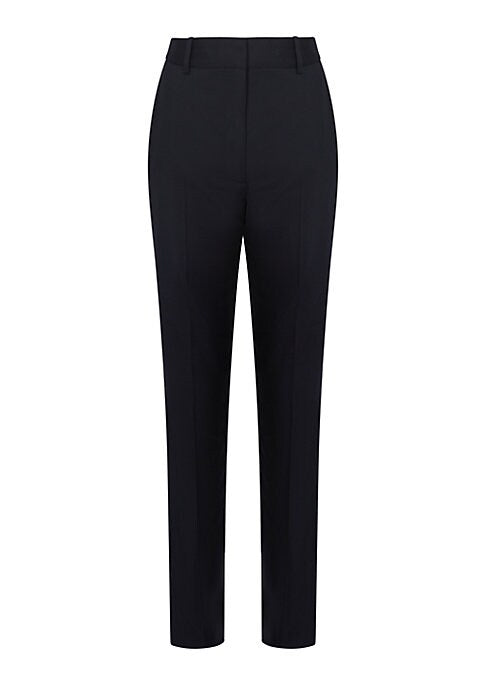 Wool Blend Straight Crop Trousers