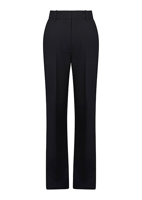 Flared Wool Blend Trousers