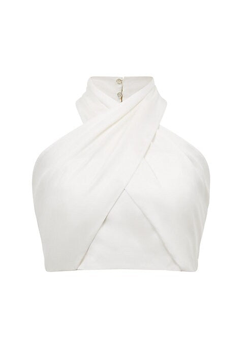 Draped Satin Halter Top