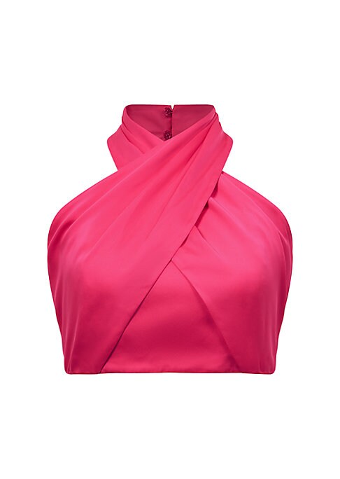 Draped Satin Crop Top