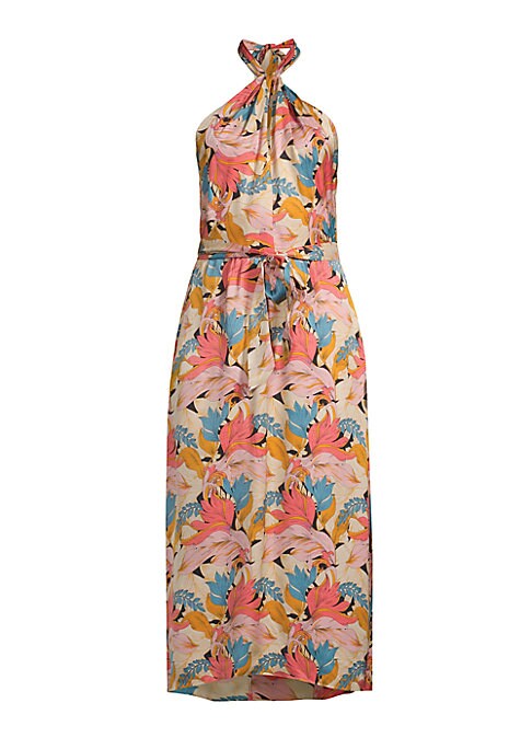 Satin Halter Midi Dress