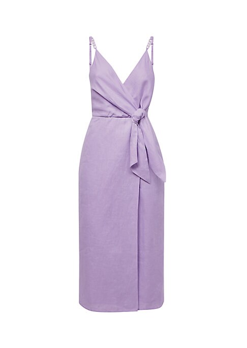 Linen V-Neck Wrap Dress